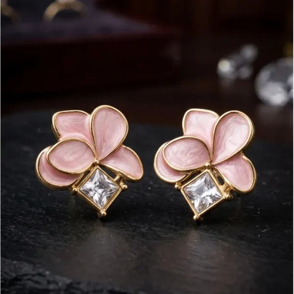 Rose Gold Flower Studs