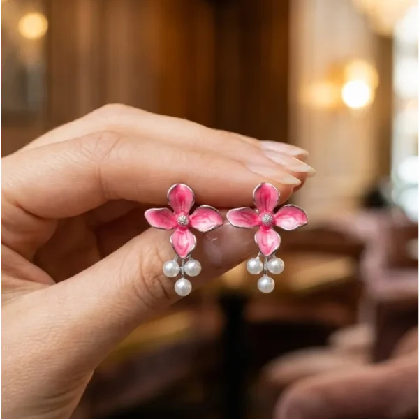Pink Jasmine Floral Studs