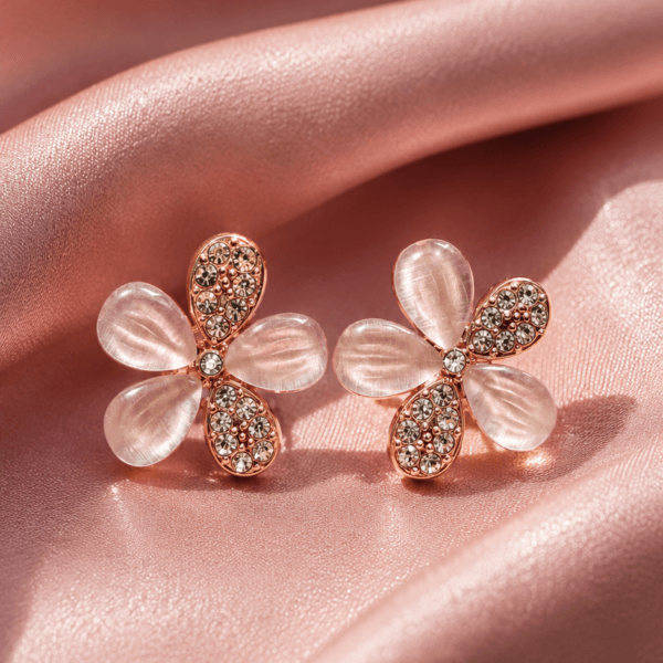 Elegant Rose Gold Flower Earrings