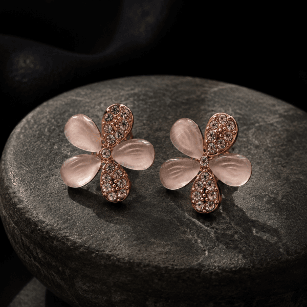 Elegant Rose Gold Flower Earrings