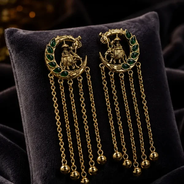 Gold Plated Kashmiri Drop Earring