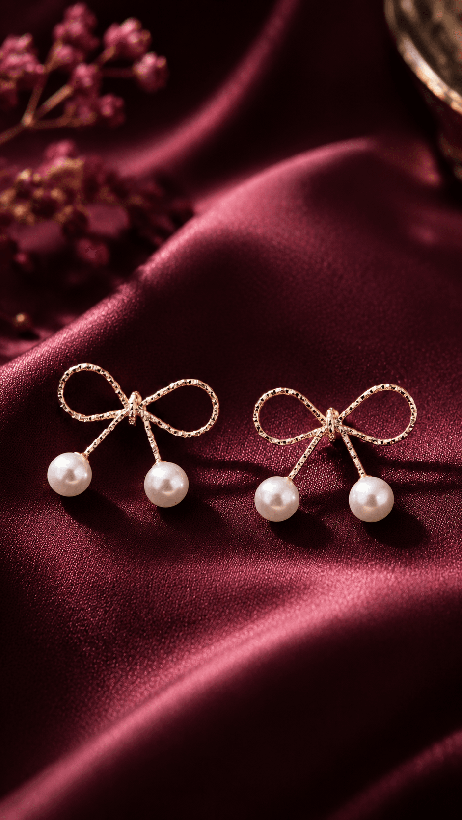 Dainty Pearl Bow Studs Dainty Pearl Bow Studs